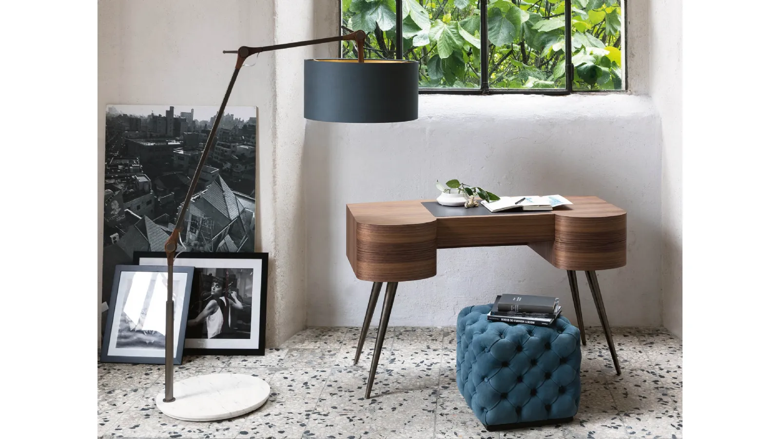 Micol walnut desk by Porada