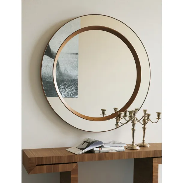 Miss Tondo Mirror with Porada wooden frame