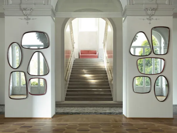 Mirrors with walnut frame by Porada