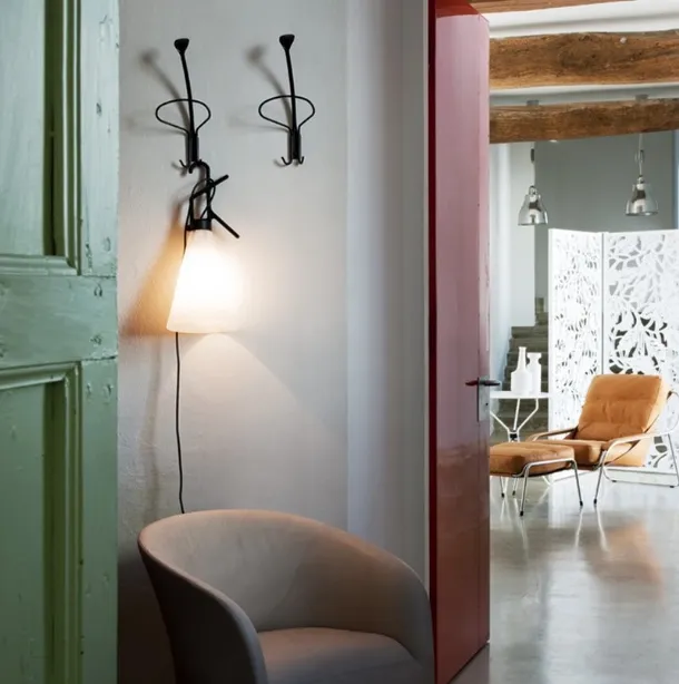 Scratch-resistant painted steel wall-mounted coat rack Museo by Zanotta