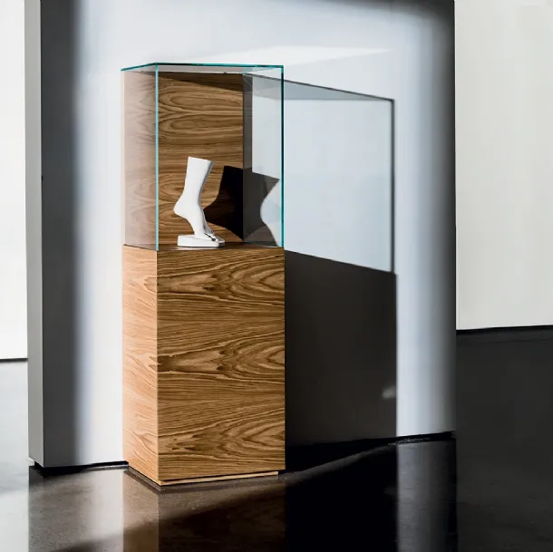 Nest Teca Container in natural oak finish and Sovet glass