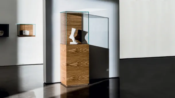Nest Teca Container in natural oak finish and Sovet glass