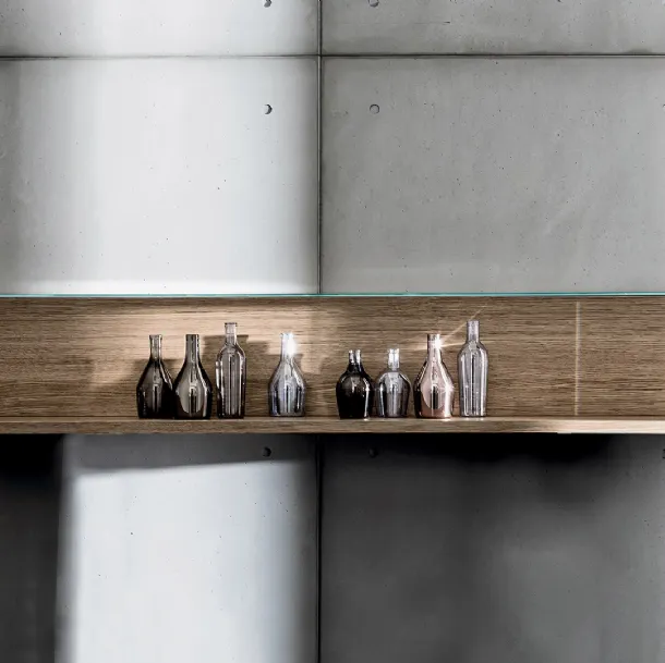 Nest Wall shelves in wood with glass cover by Sovet