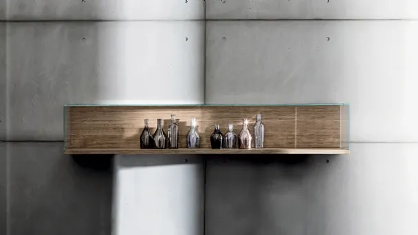 Nest Wall shelves in wood with glass cover by Sovet