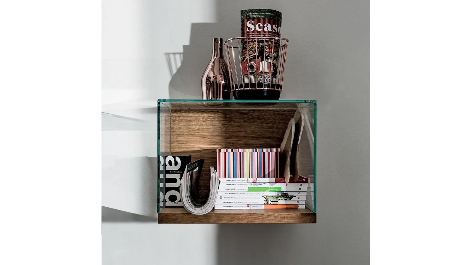 Nest Wall shelves in wood with glass cover by Sovet