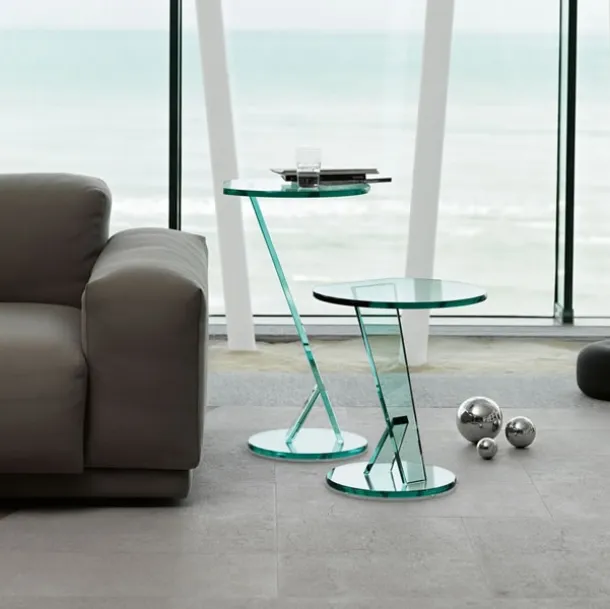 Round glass side table Nicchio by Tonelli