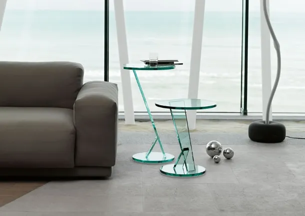 Round glass side table Nicchio by Tonelli
