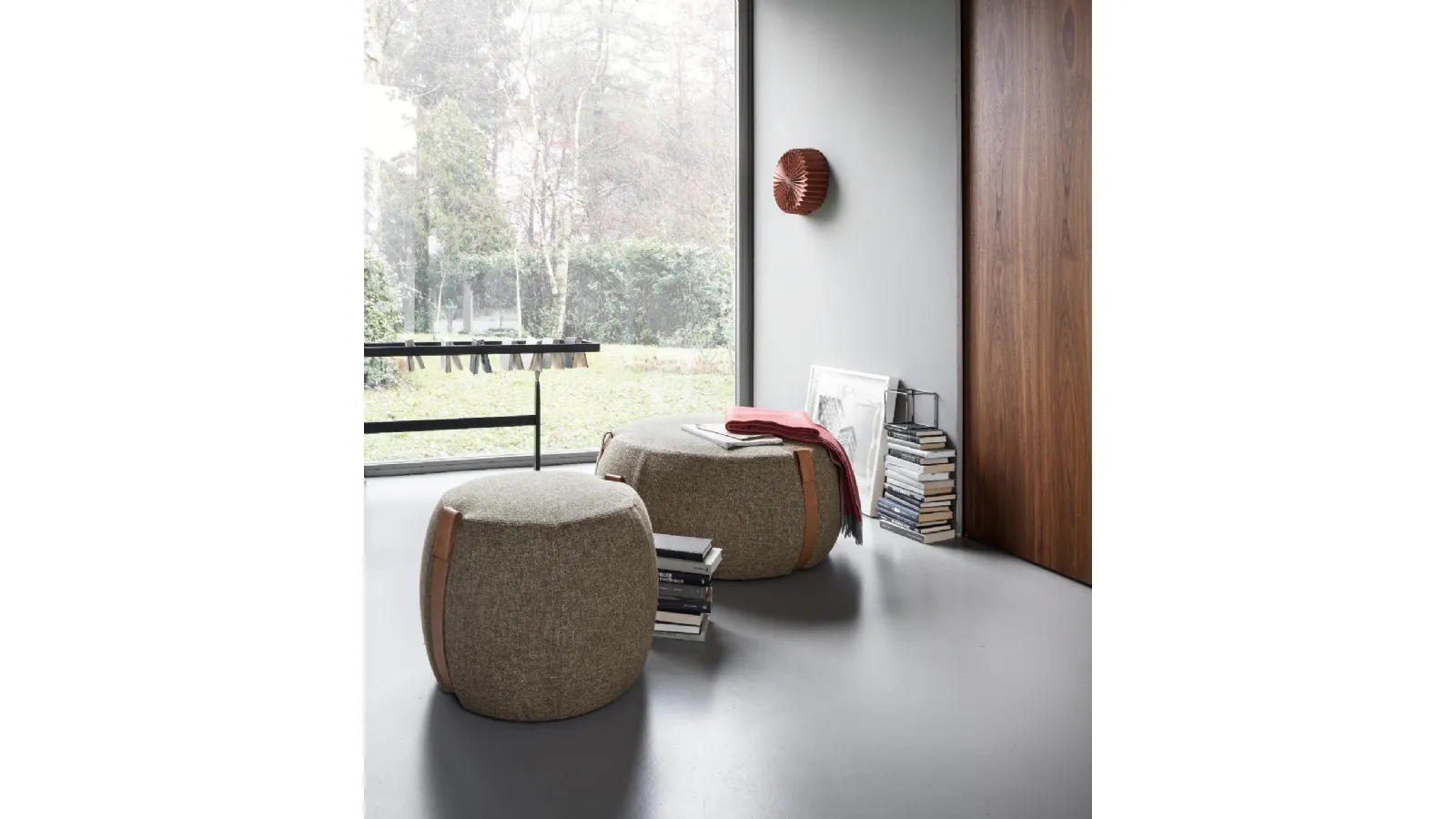 Notch fabric pouf by Lema