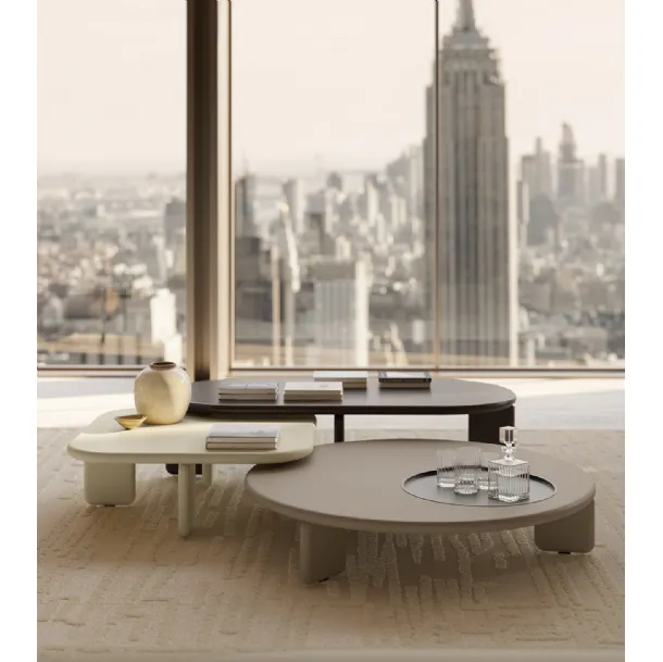 Orion design side tables in lacquered finish or Lema wood