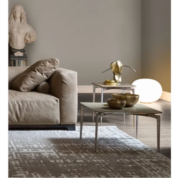 Orion square side table with matte lacquered MDF top and aluminum alloy legs by Alivar