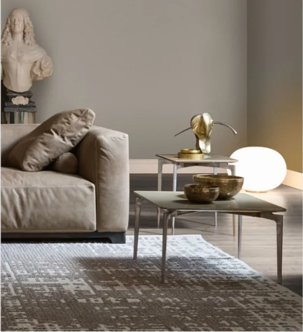 Orion square side table with matte lacquered MDF top and aluminum alloy legs by Alivar