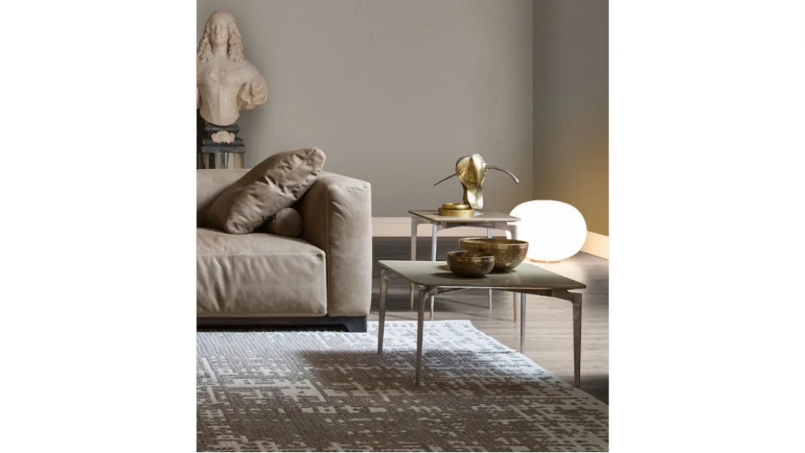 Orion square side table with matte lacquered MDF top and aluminum alloy legs by Alivar
