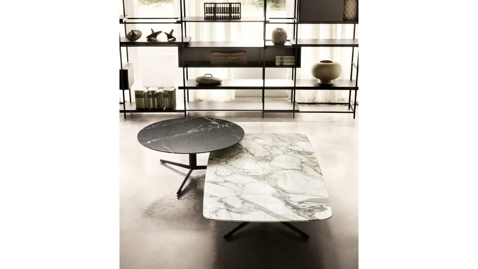 Rectangular marble or wood coffee table Oydo by Lema