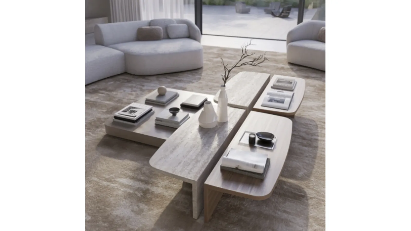 Pavilion marble side table by Vibieffe
