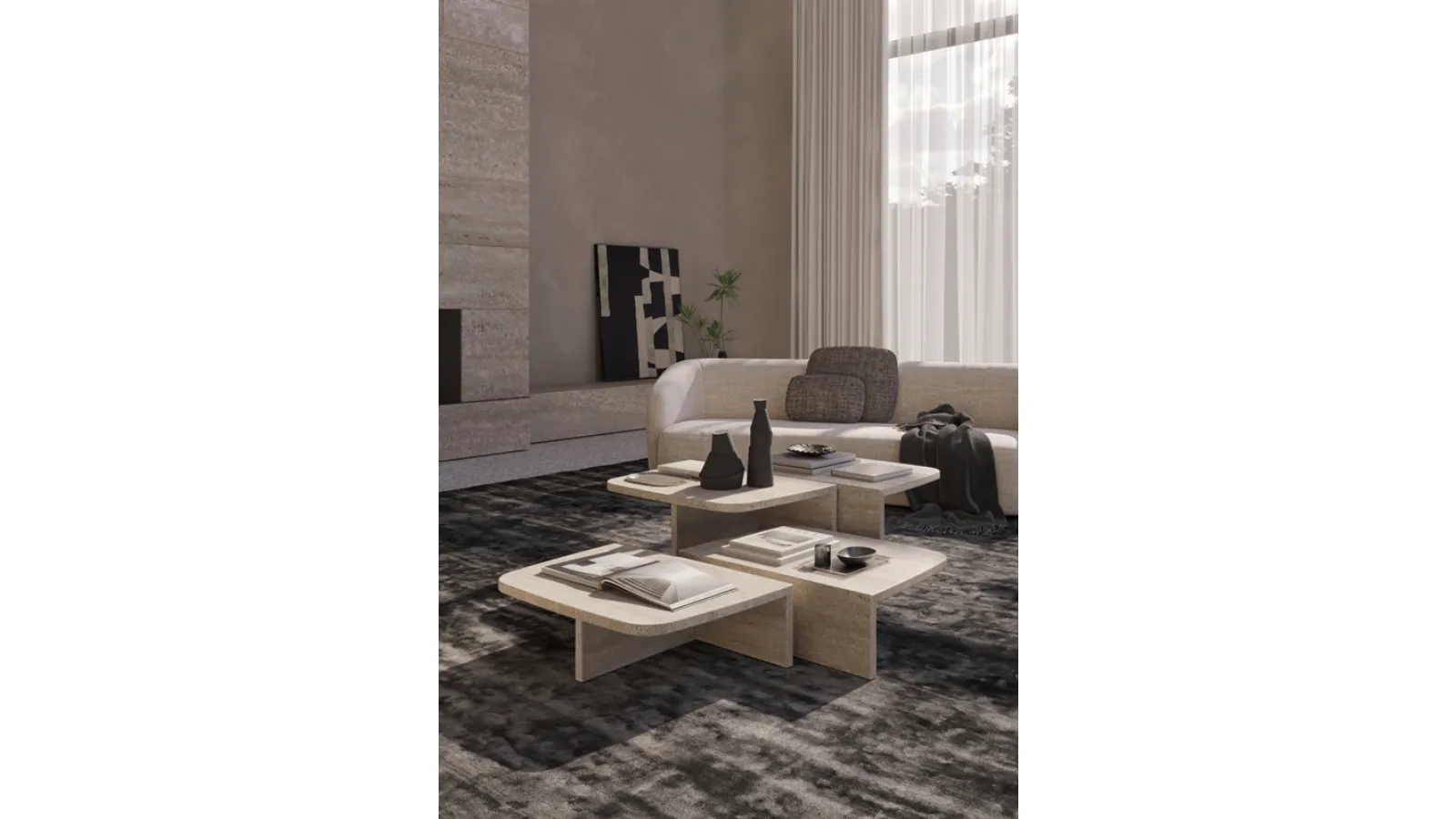 Pavilion marble coffee table by Vibieffe