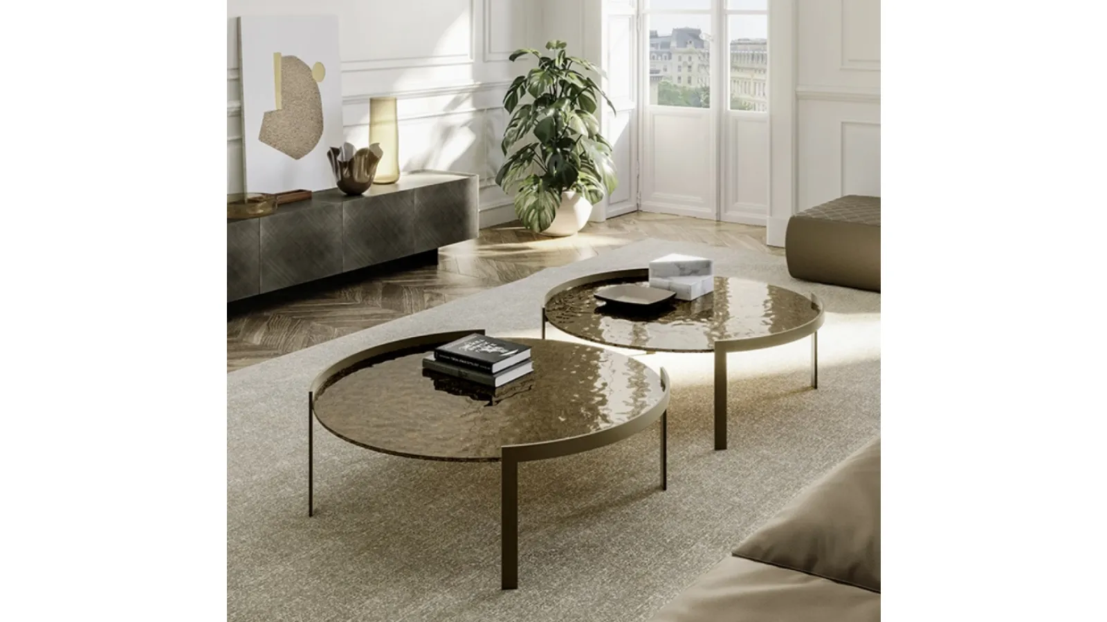 Perry glass coffee table by Eforma
