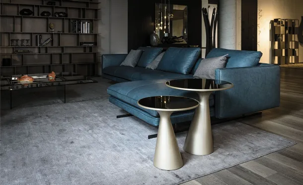 Side table in rigid polyurethane with Peyote glass top by Cattelan Italia