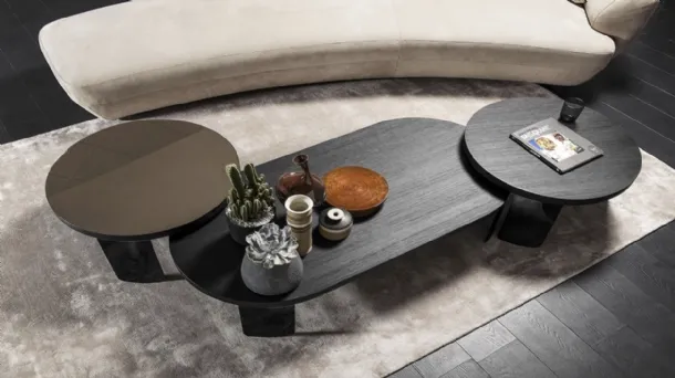 Point wooden or lacquered side table by Vibieffe