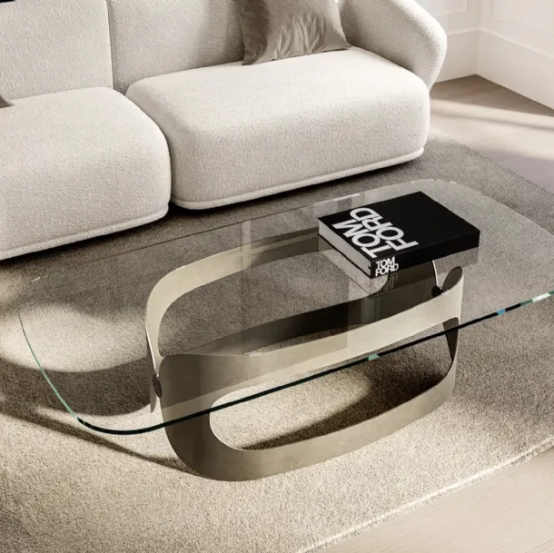 Polifemo Low coffee table with Eforma glass top