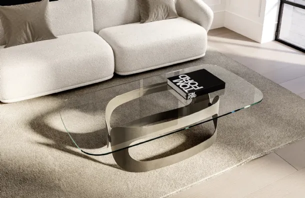 Polifemo Low coffee table with Eforma glass top