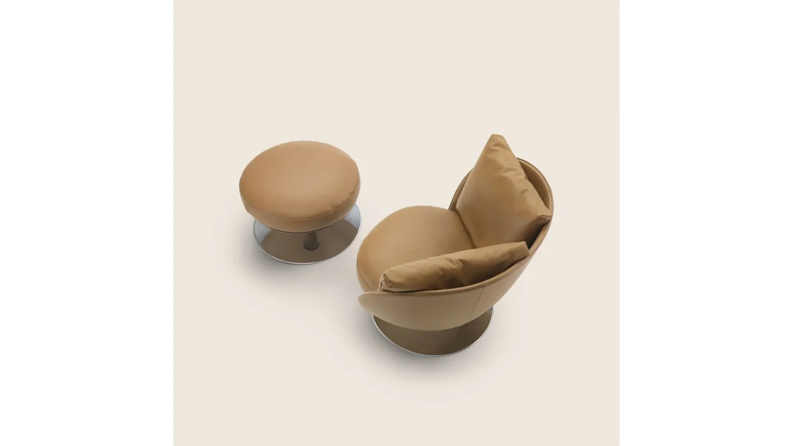 Eri leather pouf by Flexform