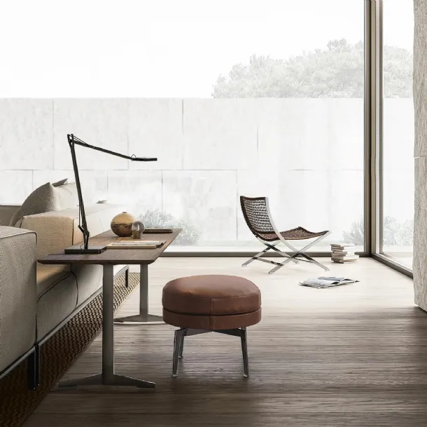Feel Good Leather Pouf by Flexform