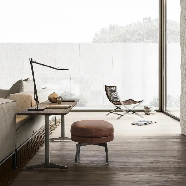 Feel Good Leather Pouf by Flexform