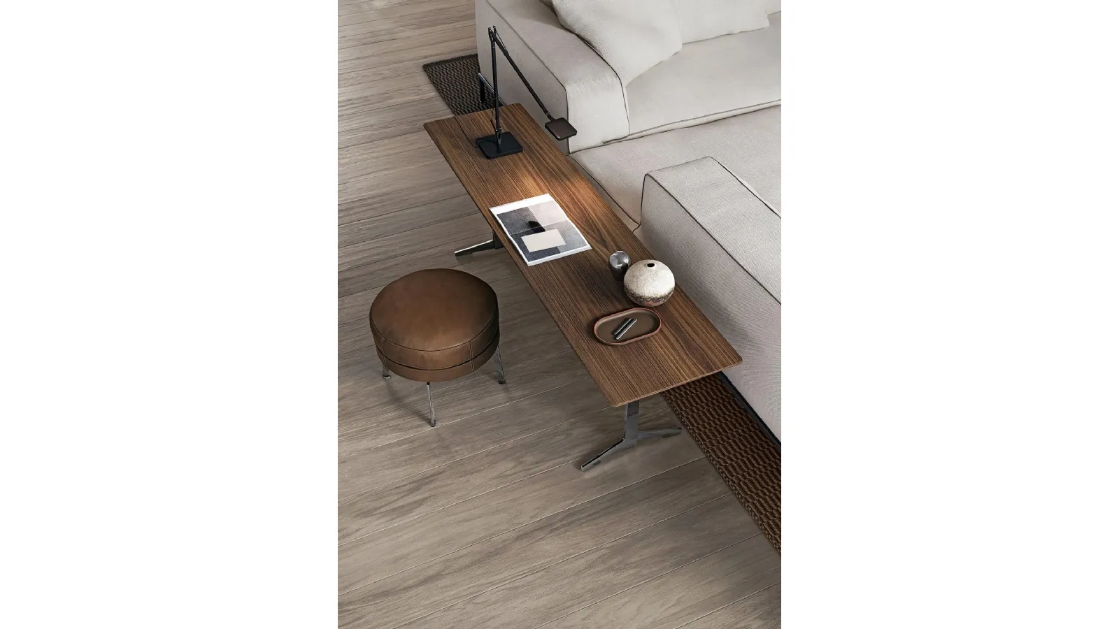 Feel Good leather pouf by Flexform