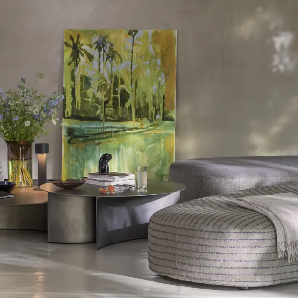 Flou Padded Fabric Pierre Pouf
