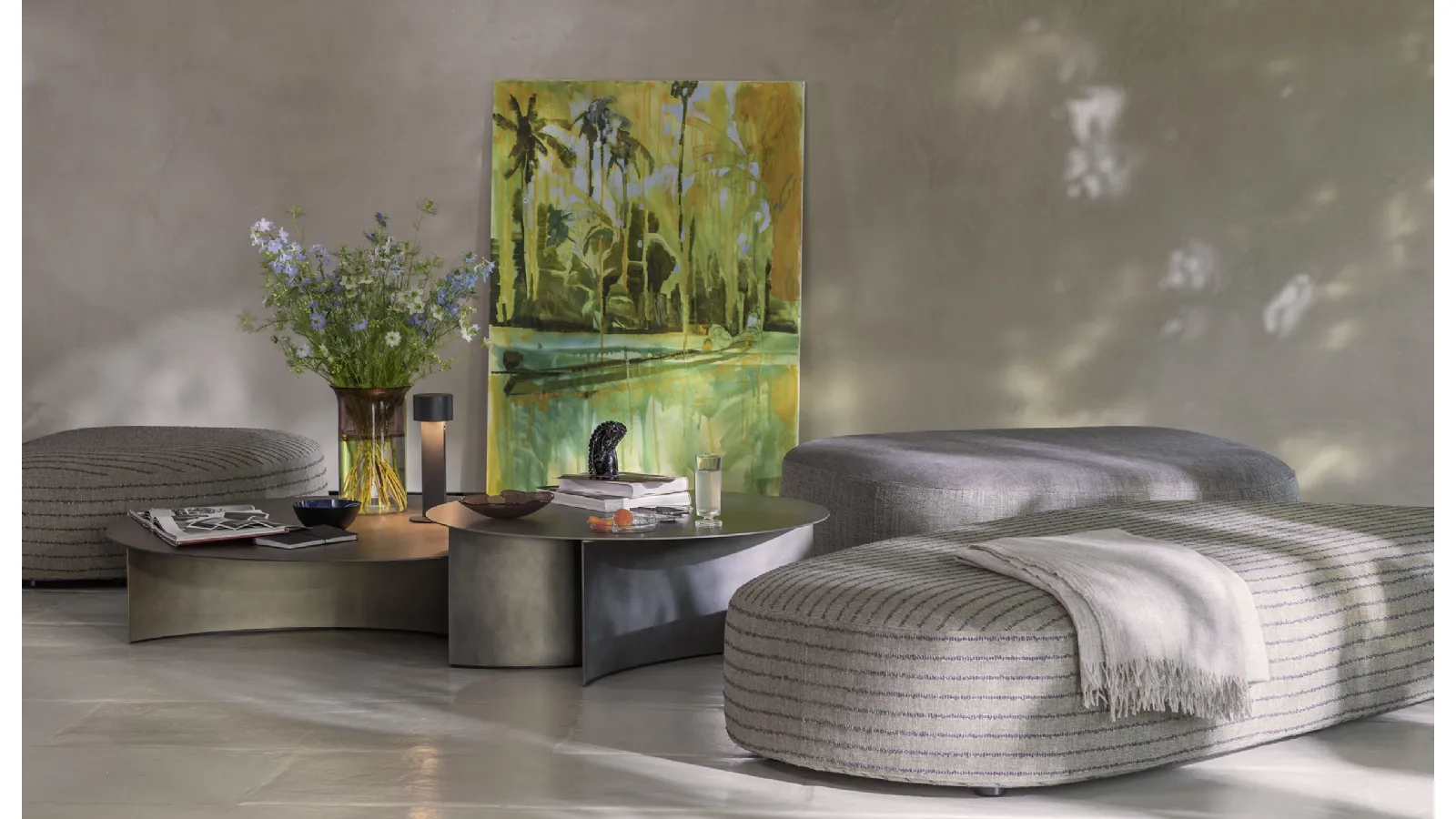 Flou Padded Fabric Pierre Pouf