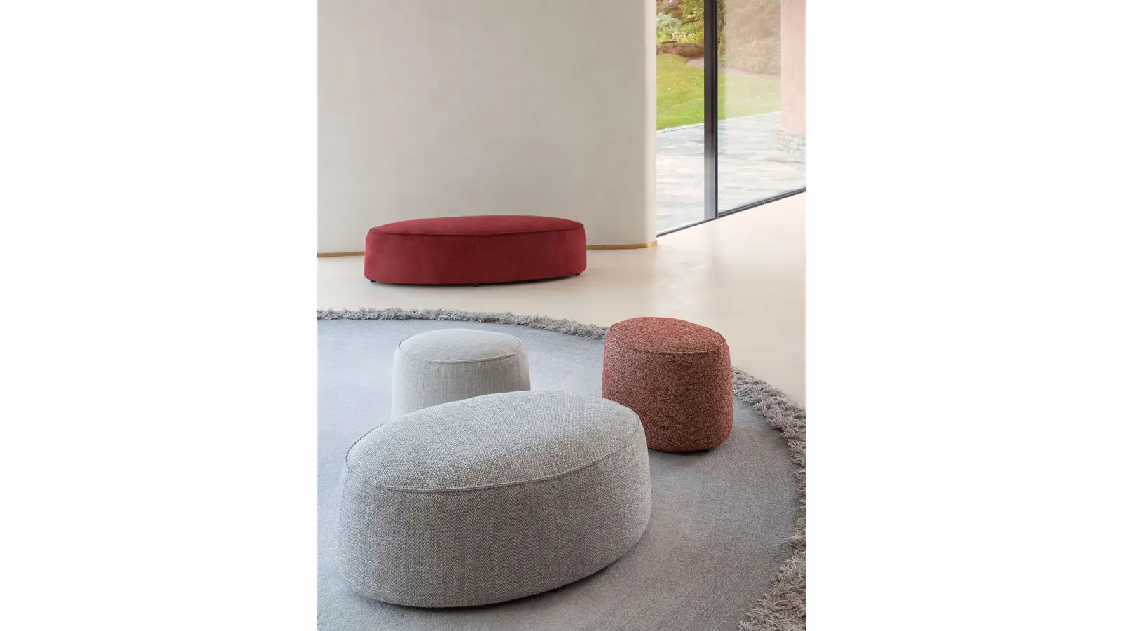 Pouf Pond in padded fabric by Desirèe