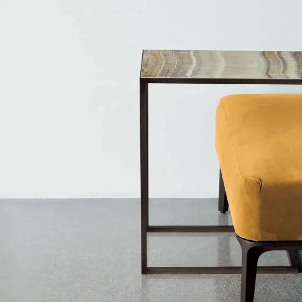 Sovet Sofa Coffee Table with ceramic top and metal frame