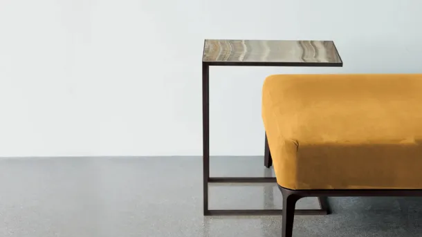 Sovet Sofa Coffee Table with ceramic top and metal frame