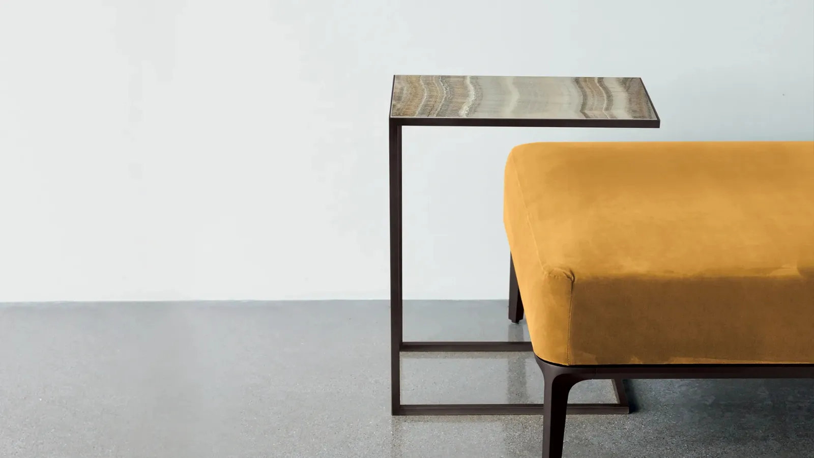 Sovet Sofa Coffee Table with ceramic top and metal frame