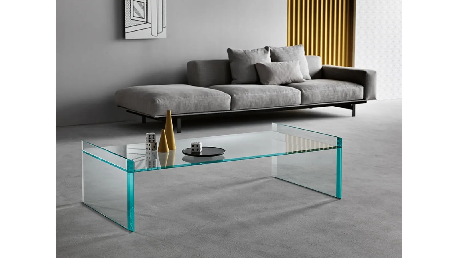 Quiller glass coffee table by Tonelli