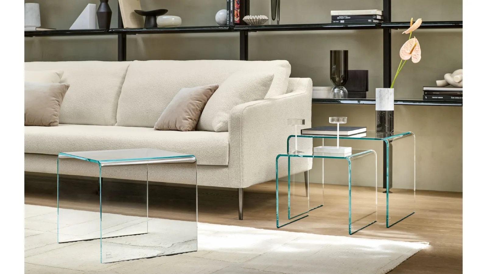 Rialto Tris di Fiam glass coffee table