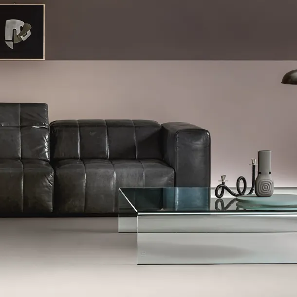 Rialto coffee table in curved glass by Fiam