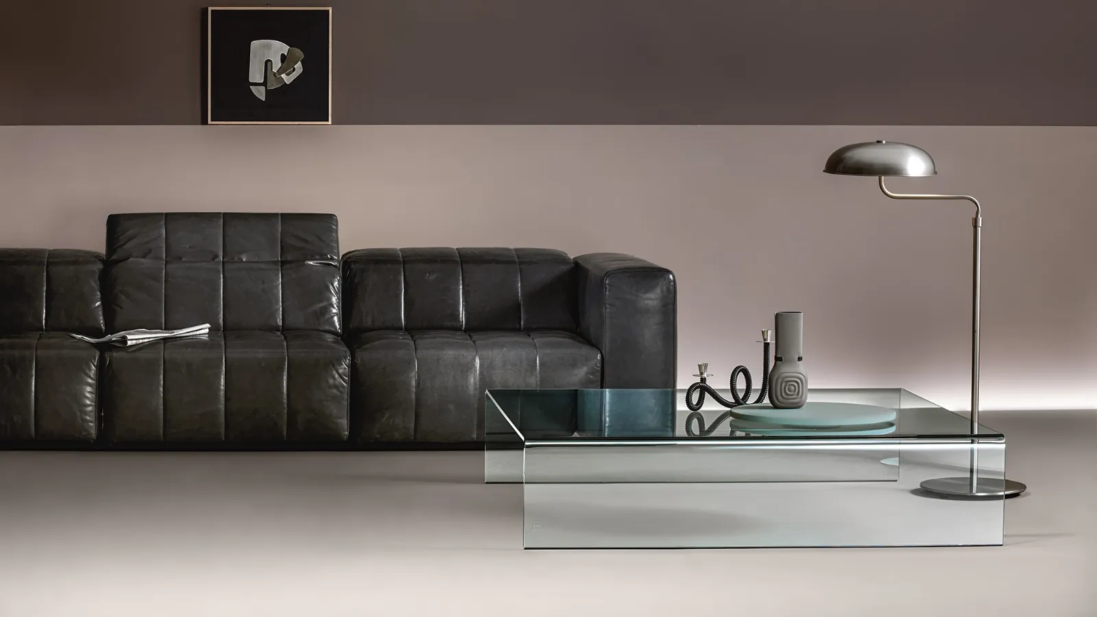Rialto coffee table in curved glass by Fiam