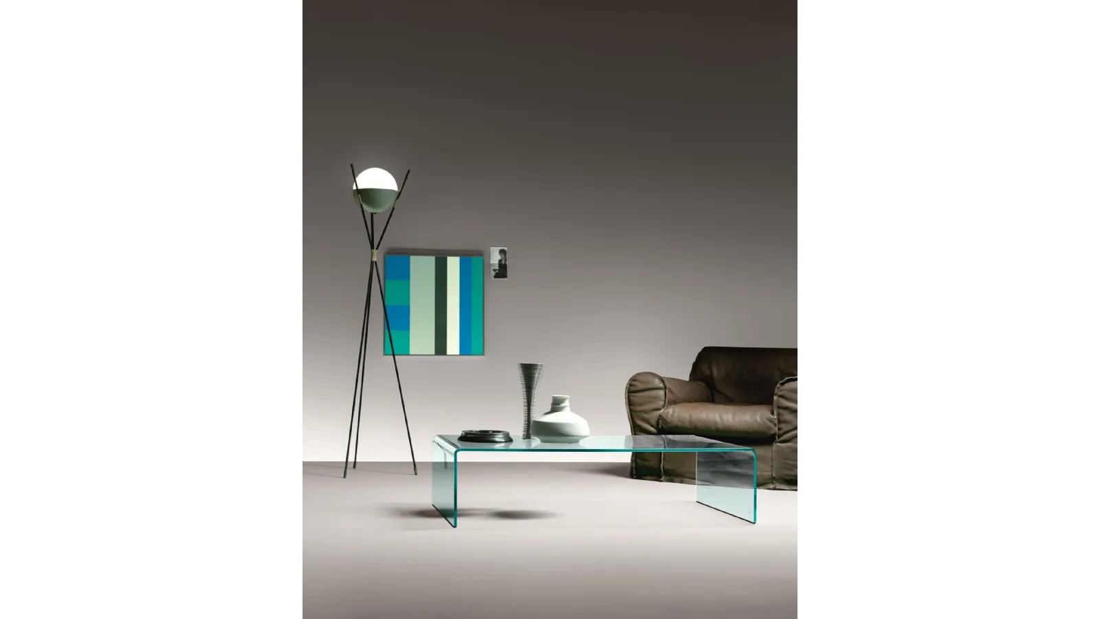 Rialto coffee table in curved glass by Fiam