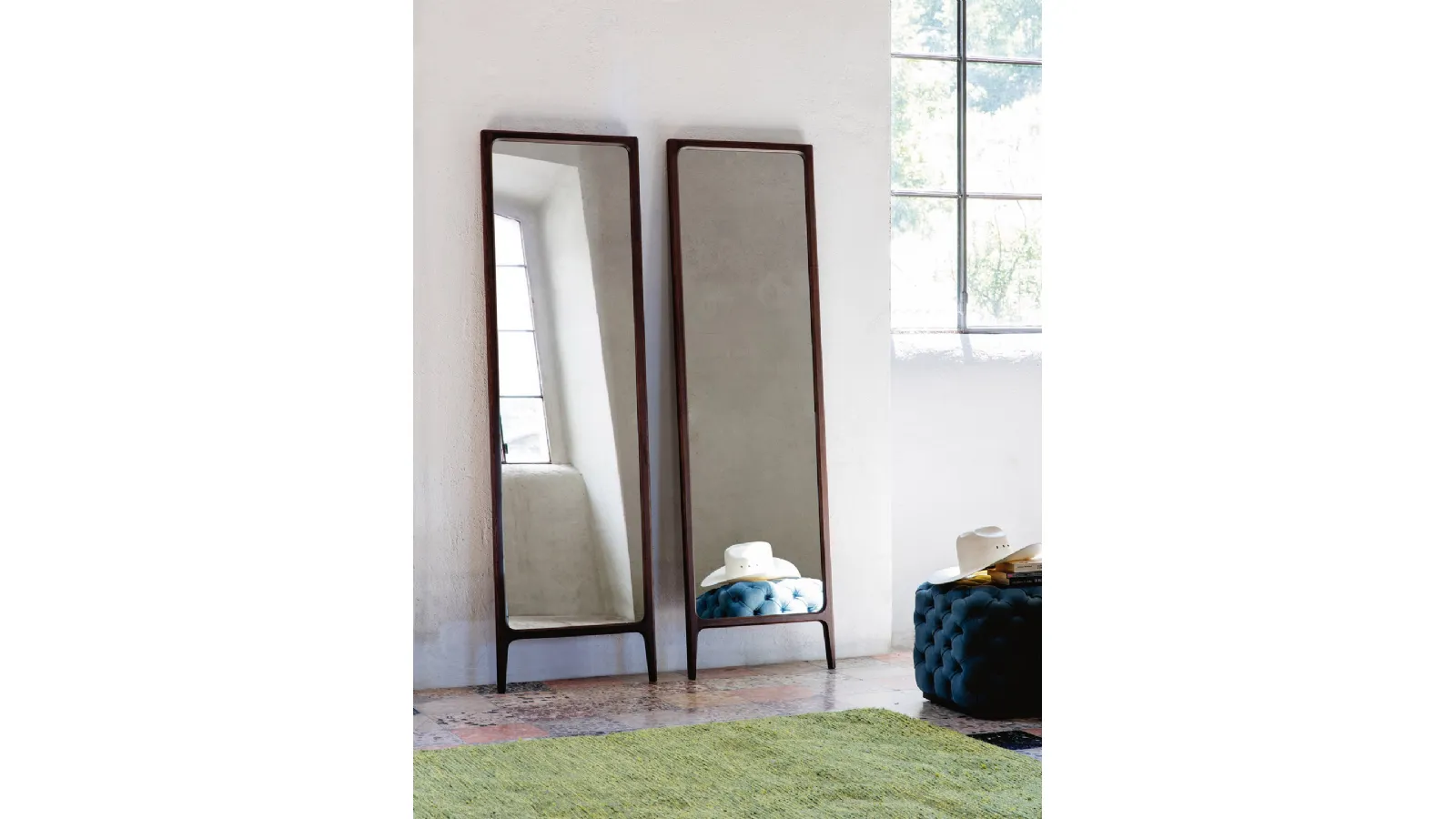 Rimmel floor mirror with a Porada wooden frame