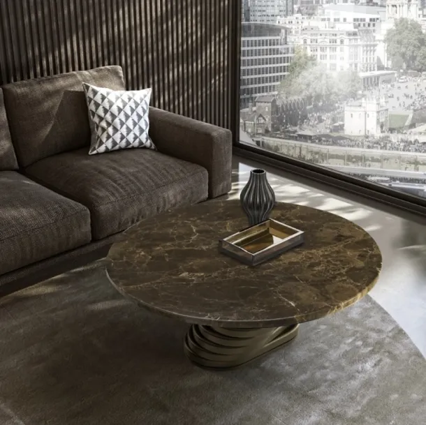 Tavolino Rotolo Low with marble top by Eforma
