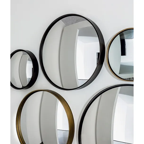 Sail mirror concave or convex with lacquered metal frame by Sovet