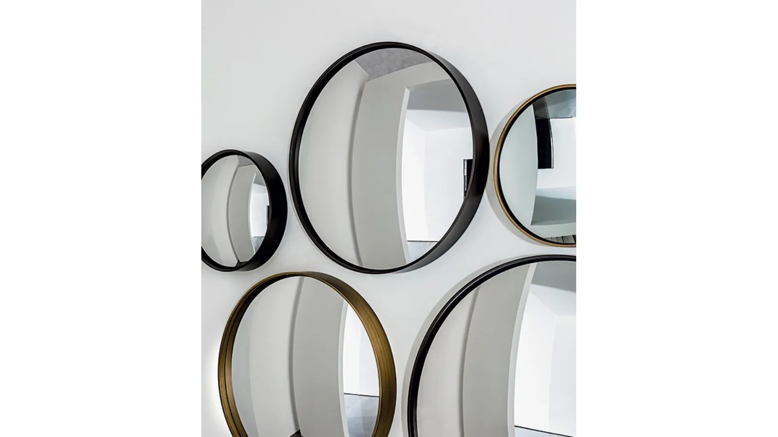 Sail mirror concave or convex with lacquered metal frame by Sovet