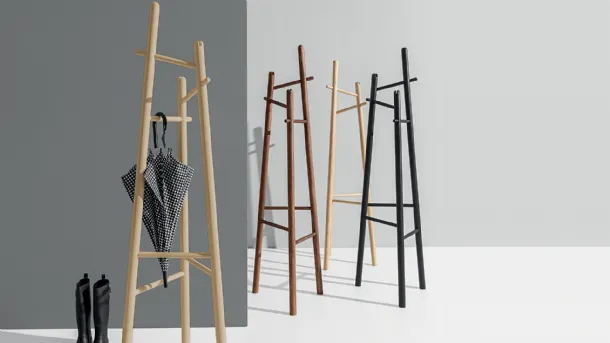 Sakti Coat Rack in Ash, Walnut, Natural and Black finishes by Sovet