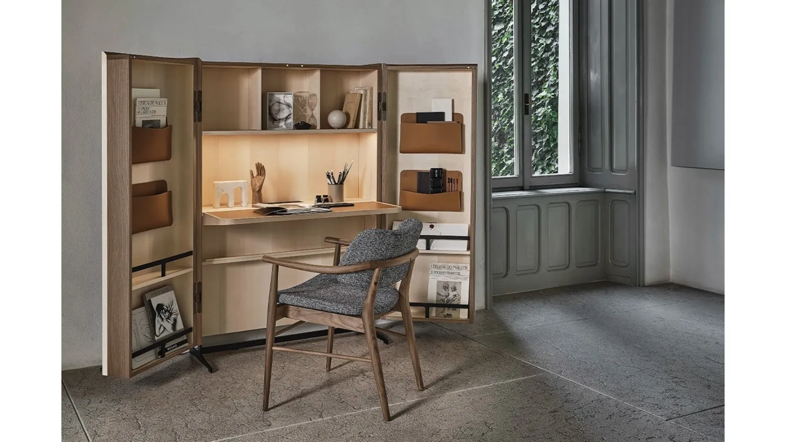 Freestanding wooden desk by Savio di Porada