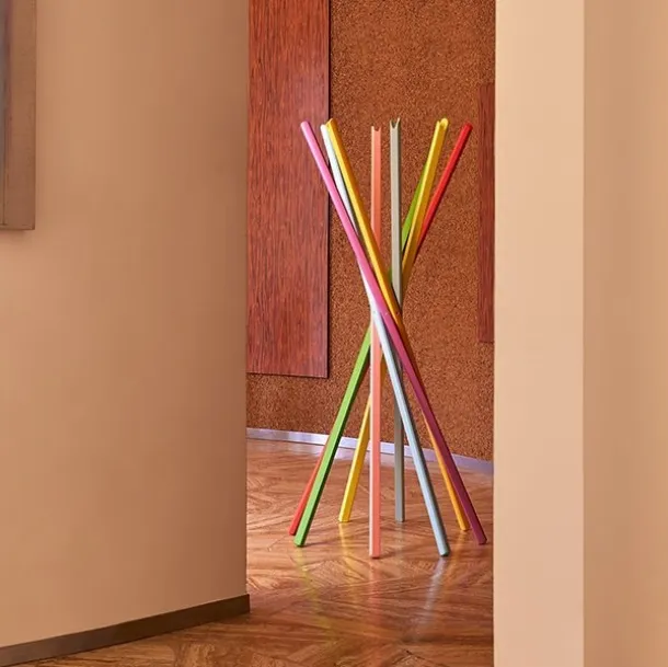 Multicolour Beech Coat Rack Sciangai 50 by Zanotta