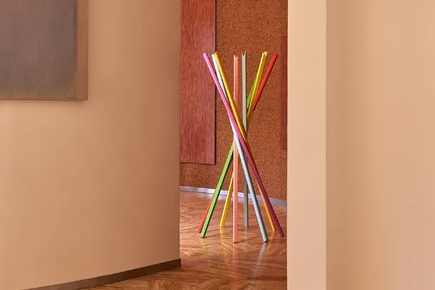 Multicolour Beech Coat Rack Sciangai 50 by Zanotta