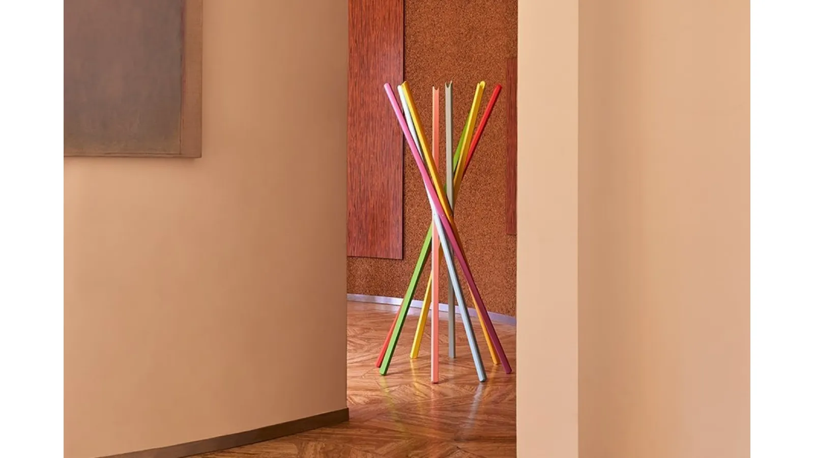 Multicolour Beech Coat Rack Sciangai 50 by Zanotta