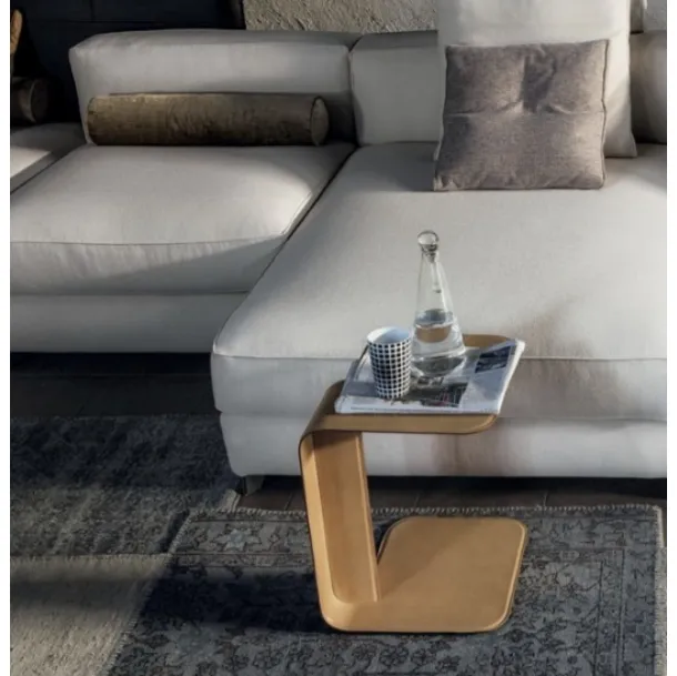 Self leather-covered side table by Vibieffe