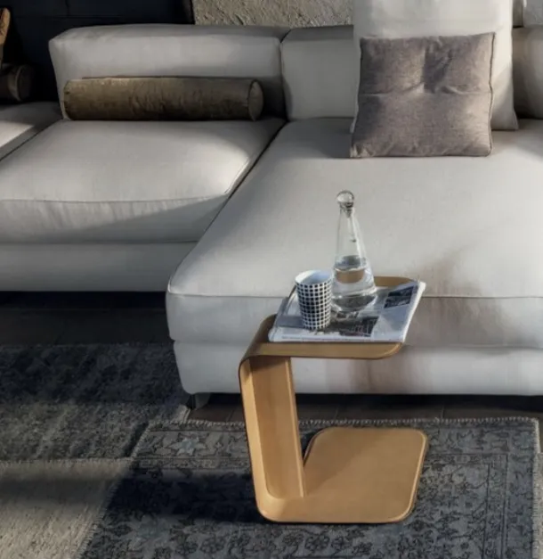 Self leather-covered side table by Vibieffe